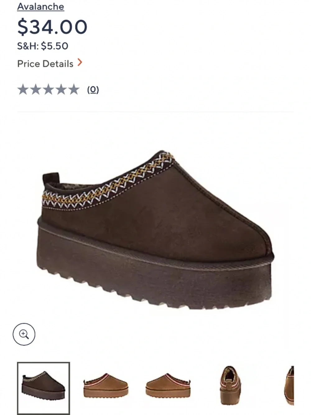 Avalanche Brown Platform Slippers Faux Fur NWT Size 9